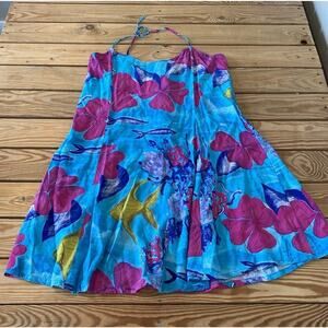 Vintage Kosibali Collection Floral Sleeveless Dress Size XL Women’s Blue